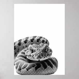 Affiche Rattlesnake Woodland Modern Portrait black white