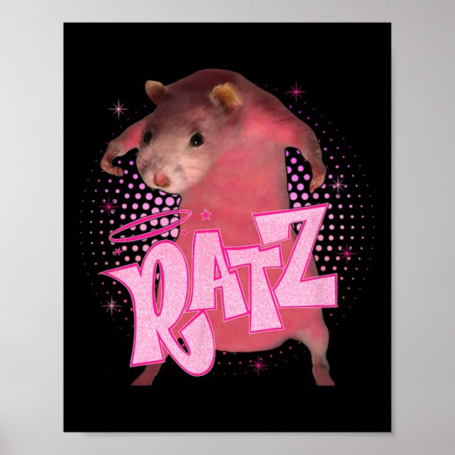 Affiche Ratz Fun Pink Souris Rat Mème Hommes Femmes Hallow (Devant)