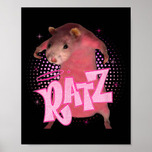 Affiche Ratz Fun Souris Rose Rat Meme Hommes Femmes Hallow