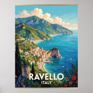 Affiche Ravello Italie Côte Amalfitaine Scène de Voyage 🌊