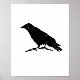 Affiche Raven Black Bird Éffrayant Halloween Peinture
