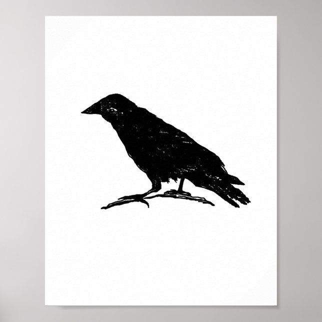 Affiche Raven Black Bird Éffrayant Halloween Peinture (Devant)