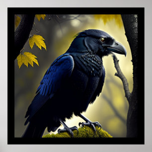 Affiche Raven rustique - Natures Guardian