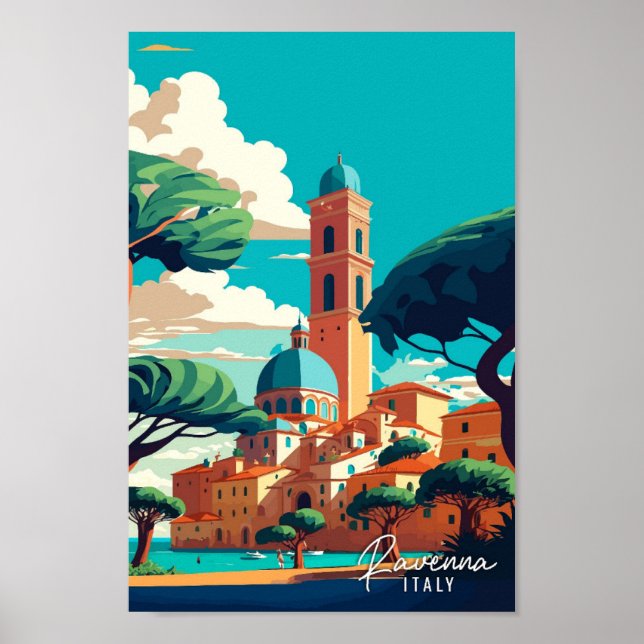 Affiche Ravenne Italie Art illustration de voyage vintage (Devant)