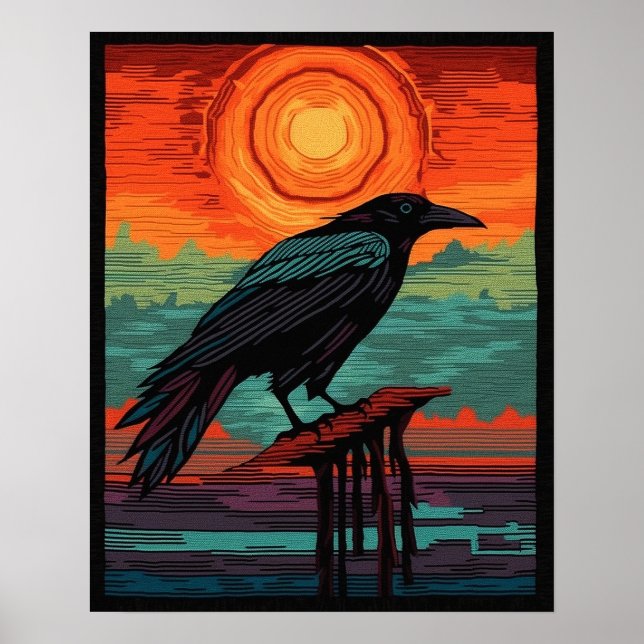 Affiche Ravens Navajo Desert style art autochtone #NR105 (Devant)