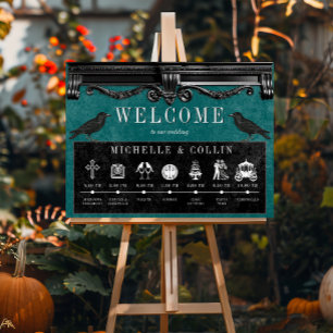 Affiche Ravens noirs gothiques et ordre Turquoise des évén