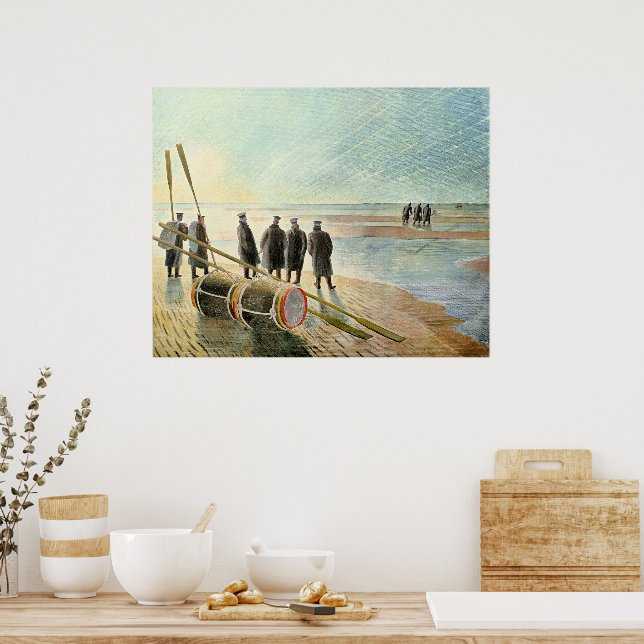 Affiche Ravilious - Dangerous Work at Low Tide, (Cuisine)