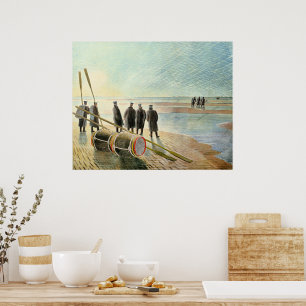 Affiche Ravilious - Travail dangereux à marée basse,