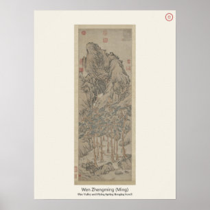 Affiche Ravin de pins et source volante - Wen Zhengming