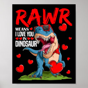 Affiche Rawr Signifie Je T'aime En Dinosaure T Rex Amant V