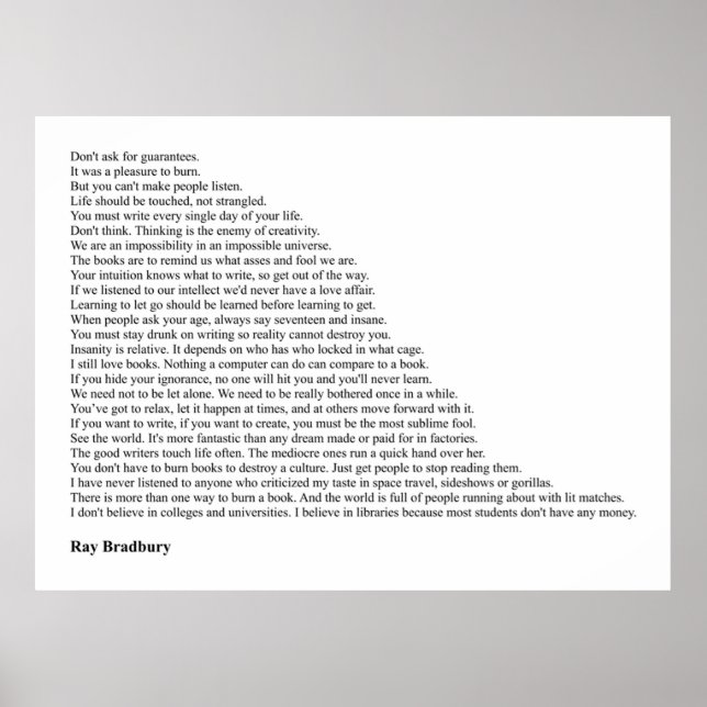 Affiche Ray Bradbury (Devant)