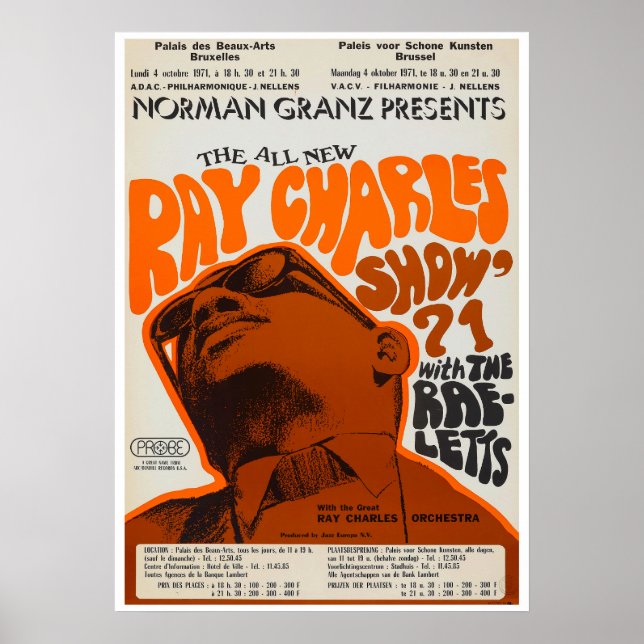Affiche Ray Charles Vintage Concert (Devant)