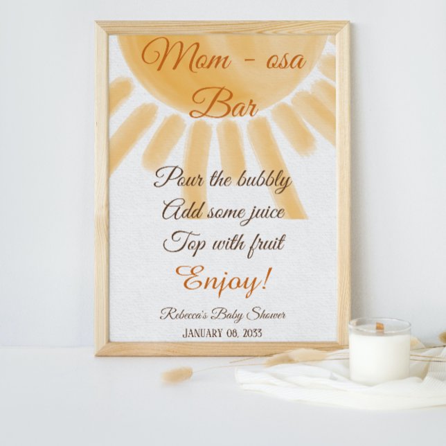 Affiche Ray of Sun Theme Sunshine Baby shower Maman osa ba (Créateur téléchargé)