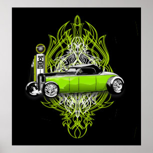 Affiche Rayage de Kustom et des 32 sur le noir