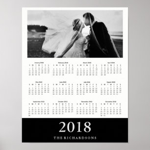 Affiche Rayon Noir Calendrier Photo Minimaliste Moderne