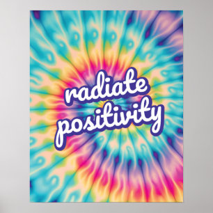 Affiche Rayon Positivité Super Cravate-Dye Inspirationnel