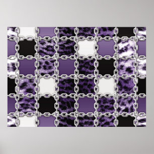 Affiche Rayon ultraviolet transparent léopard et chaîne ar