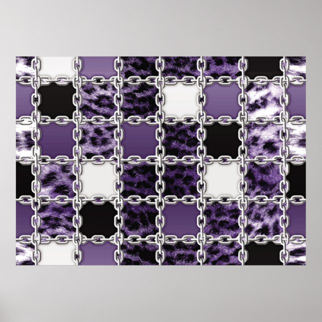 Affiche Rayon ultraviolet transparent léopard et chaîne ar (Devant)