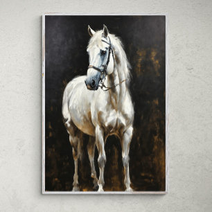 Affiche Rayonnement gracieux : Élégant Cheval Blanc