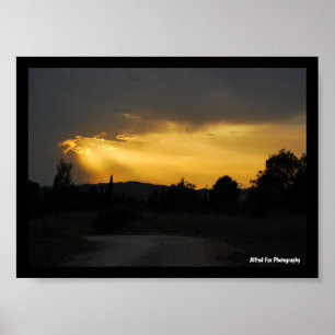 Affiche Rayons de soleil célestes dans le paysage du ciel