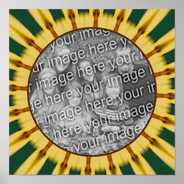 Affiche Rayons Jaunes Cadre Abstrait Créer Votre Propre Ph (Devant)