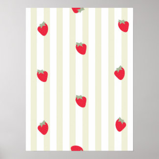 Affiche Rayure verte et cerises