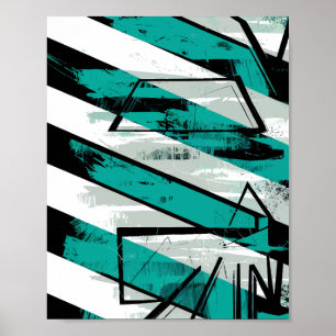 Affiche Rayures Angulaires avec Textures de Pinceau Sarcel