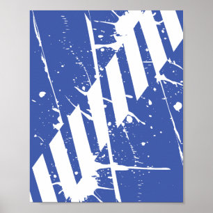 Affiche Rayures blanches et peinture qui goutte sur fond b