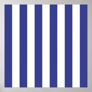 Affiche Rayures bleues et blanches