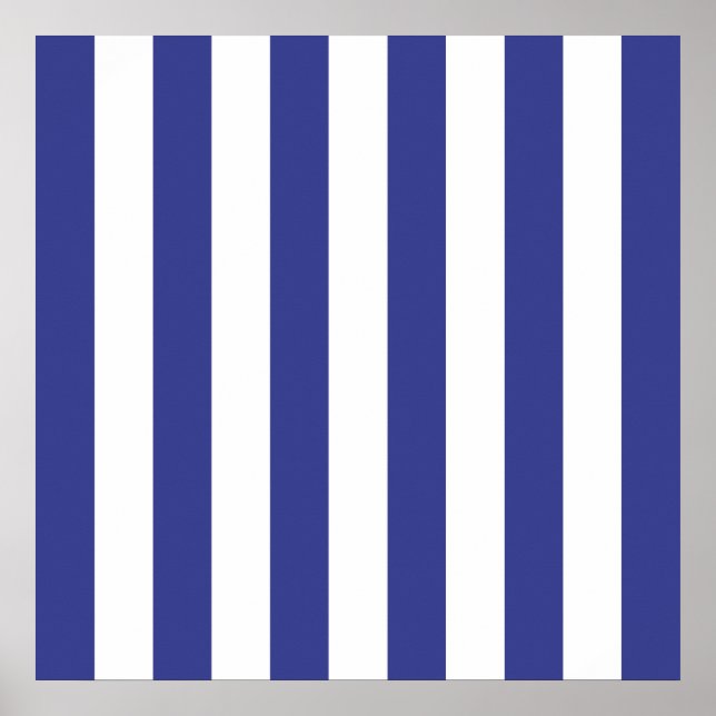 Affiche Rayures bleues et blanches (Devant)