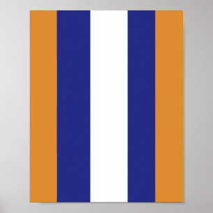 Affiche rayures Brown, bleu marine et blanc
