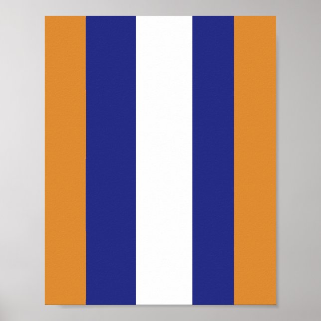 Affiche rayures Brown, bleu marine et blanc (Devant)