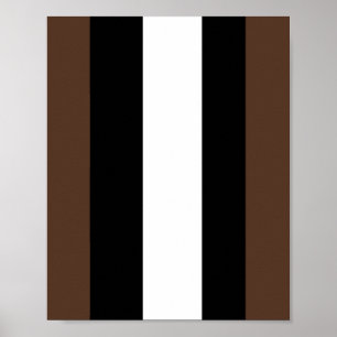 Affiche rayures Brown, noir et blanc