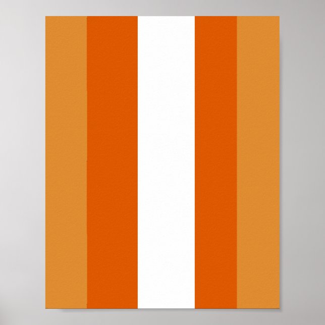 Affiche rayures Brown, orange et blanches (Devant)
