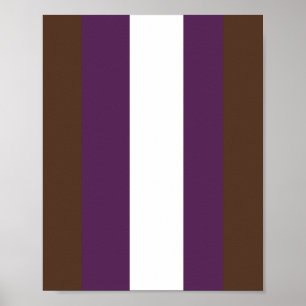 Affiche rayures Brown, violettes et blanches