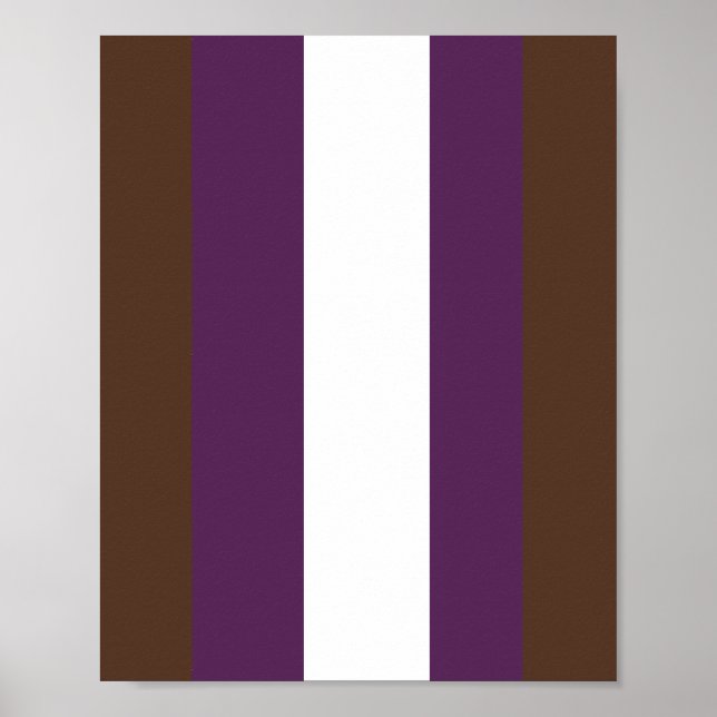Affiche rayures Brown, violettes et blanches (Devant)