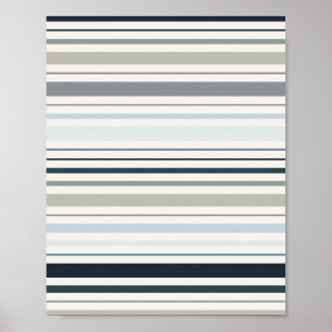 Affiche Rayures côtières bleues