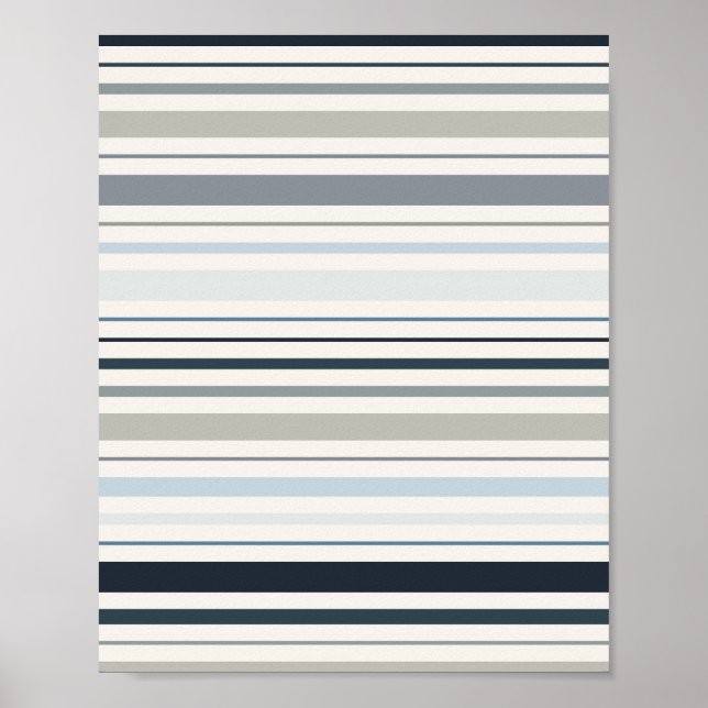 Affiche Rayures côtières bleues (Devant)