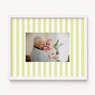 Affiche Rayures de bonbon vert clair et blanc Photo de béb