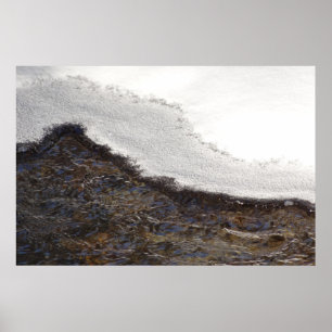 Affiche Rayures de ruisseau de neige hivernale