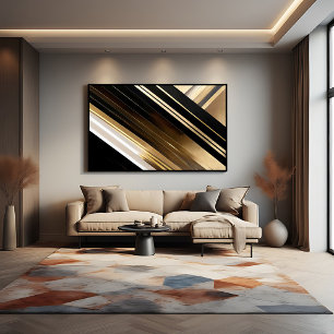 Affiche Rayures diagonales texturées luxueuses