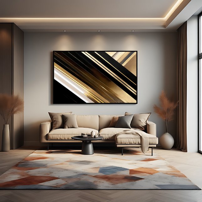 Affiche Rayures diagonales texturées luxueuses (Créateur téléchargé)