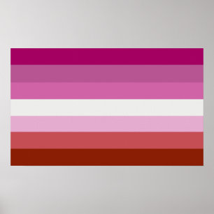 Affiche Rayures du drapeau de fierté lesbienne