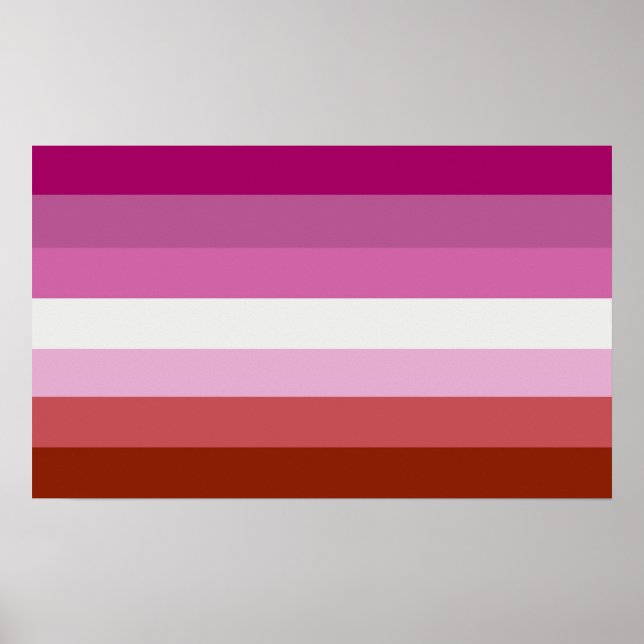 Affiche Rayures du drapeau de fierté lesbienne (Devant)
