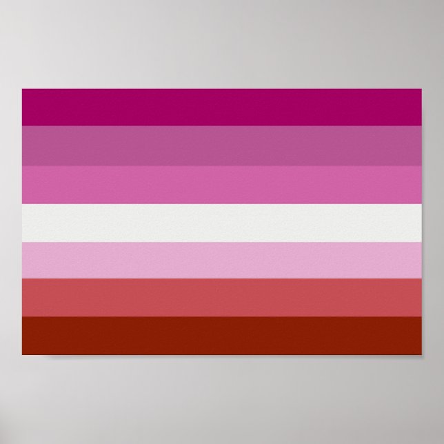 Affiche Rayures du drapeau de fierté lesbienne (Devant)