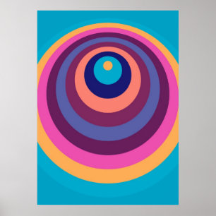Affiche Rayures géométriques modernes funky colorées