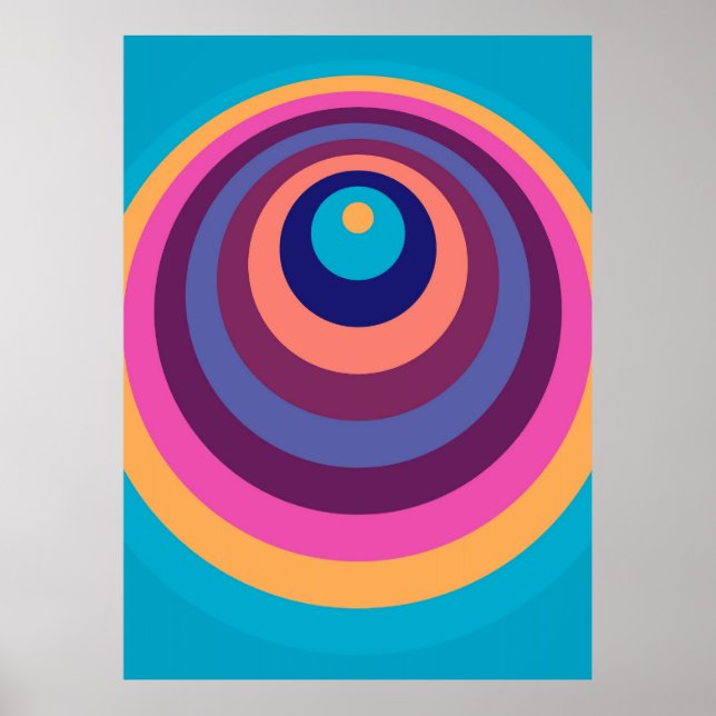 Affiche Rayures géométriques modernes funky colorées (Devant)