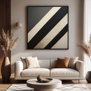 Affiche Rayures noires et blanches gras Minimaliste