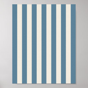 Affiche Rayures verticales bleues et crème