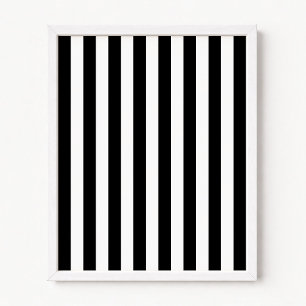 Affiche Rayures verticales noires et blanches